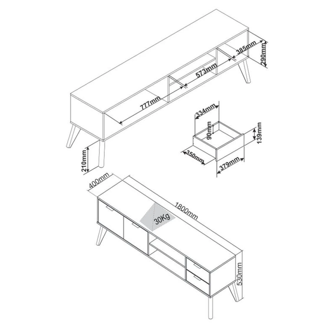 BUT Meuble TV 180cm PISCO Vert Grisé 7 BUT Meuble TV 180cm PISCO Vert Grisé – Image 5