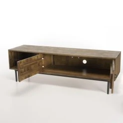 MACABANE Meuble TV 2 Portes 1 Niche Acacia Pieds Métal GINO -Vente-unique shop meuble tv 2 portes 1 niche acacia pieds metal gino design 834006 7 1140x1140