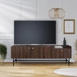 Tbs Meuble TV 2 Portes 1 Tiroir - Bois Et Métal - L 150 X P 39,5 X H 50 -... 8 Tbs Meuble TV 2 Portes 1 Tiroir - Bois Et Métal - L 150 X P 39,5 X H 50 -... -Vente-unique shop meuble tv 2 portes 1 tiroir bois et metal l 150 x p 395 x h 50 lodge 14072084 39081138 1140x1140