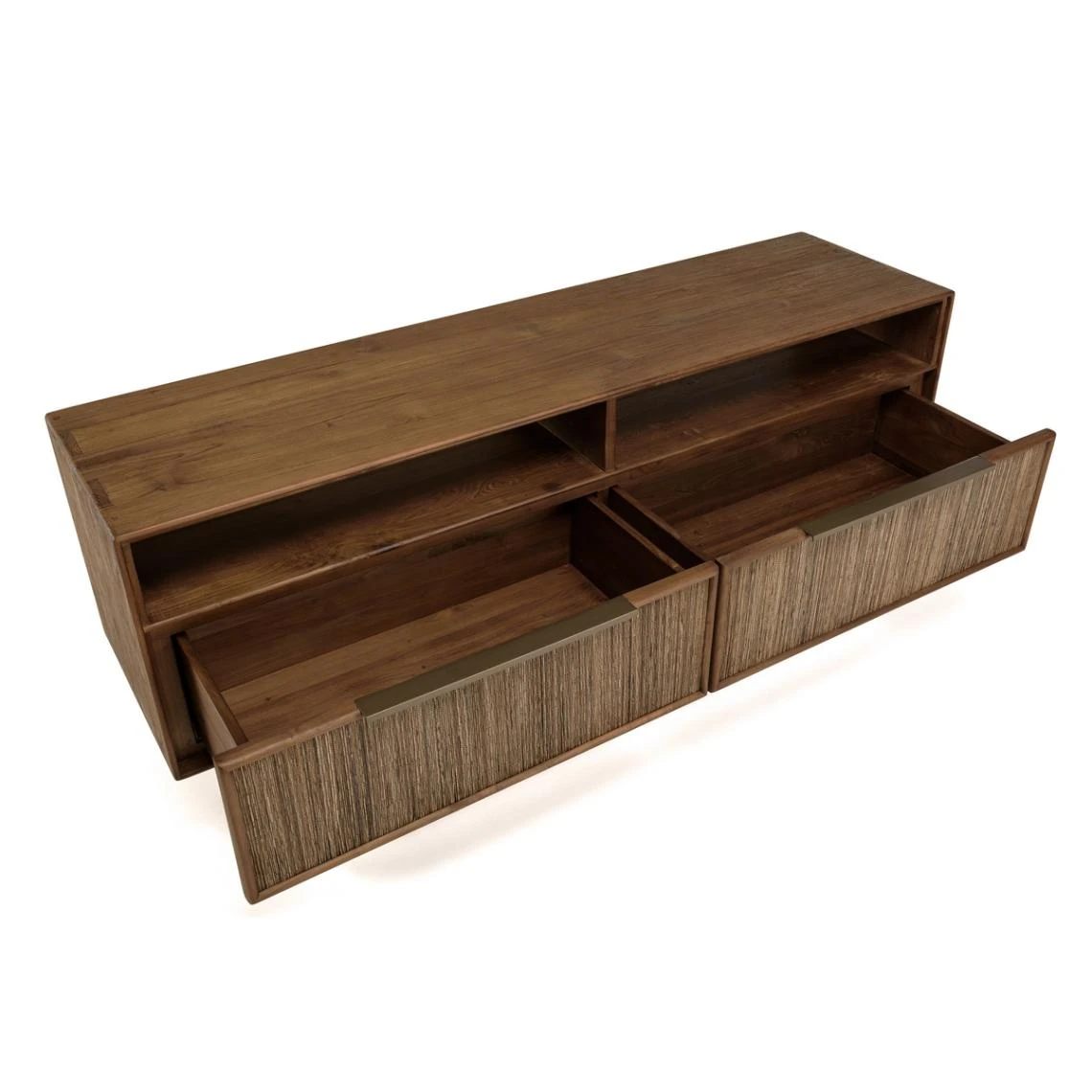 MACABANE Meuble TV 2 Tiroirs 2 Niches En Bois De Teck Recyclé 10 MACABANE Meuble TV 2 Tiroirs 2 Niches En Bois De Teck Recyclé – Image 8