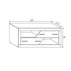Pegane Meuble TV 2 Tiroirs Coloris Chêne Cambrian, Graphite - Longueur 130 ... -Vente-unique shop meuble tv 2 tiroirs coloris chene cambrian graphite longueur 130 x profondeur 414 x hauteur 50 cm 13726114 37875304 1140x1140