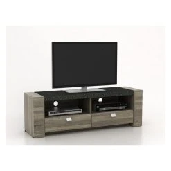 Vente-unique Meuble TV METEORITE - 2 Niches & 2 Tiroirs - MDF Plateau Effet Granite -Vente-unique shop meuble tv 225729 1