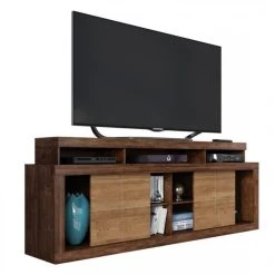 Caemmum Meuble TV 70 Pouces 2 Portes Wengé Et Chêne -Vente-unique shop meuble tv 70 pouces 2 portes wenge et chene 8351039 21203985 1140x1140