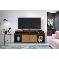 Caemmum Meuble TV 70 Pouces 2 Portes Wengé Et Chêne -Vente-unique shop meuble tv 70 pouces 2 portes wenge et chene 8351039 21203987 1140x1140