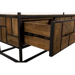 MACABANE Meuble TV ALIDA 3 Tiroirs 1 Étagère Bois Teck Recyclé Et Métal -Vente-unique shop meuble tv alida 3 tiroirs 1 tagere bois teck recycle et metal design 501449 8 1140x1140