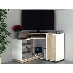 Vente-unique Meuble TV D'angle Avec Rangements - Coloris : Blanc Et Chêne - AMAEL 8 Vente-unique Meuble TV D'angle Avec Rangements - Coloris : Blanc Et Chêne - AMAEL -Vente-unique shop meuble tv amael 12238006 32537164 1140x1140