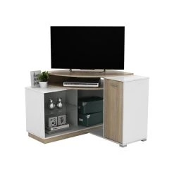 Vente-unique Meuble TV D'angle Avec Rangements - Coloris : Blanc Et Chêne - AMAEL 9 Vente-unique Meuble TV D'angle Avec Rangements - Coloris : Blanc Et Chêne - AMAEL -Vente-unique shop meuble tv amael 12238006 32537166 1140x1140