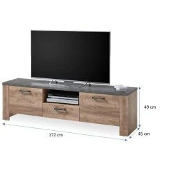 Linea Natura Meuble TV ANVERS Imitation Chêne Vieili/ Béton -Vente-unique shop meuble tv anvers imitation chene vieili beton 13723176 37864336 1140x1140