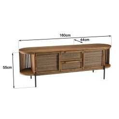 MACABANE Meuble TV Arrondi En Bois De Teck Recyclé 2 Portes 2 Tiroirs -Vente-unique shop meuble tv arrondi en bois de teck recycle 2 portes 2 tiroirs 501545 3 1140x1140