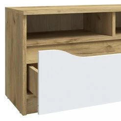 MENZZO Meuble TV Artemias 130cm Chêne Et Blanc -Vente-unique shop meuble tv artemias 130cm chene et blanc 11489292 30043666 1140x1140