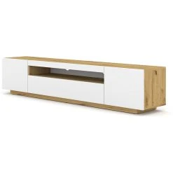 Bim Furniture Meuble TV Aura 200 Cm Chêne Artisan / Blanc Mat
