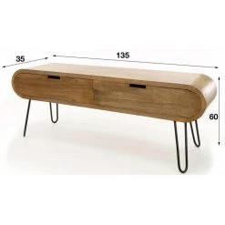 L'Héritier Du Temps Meuble TV Barrel Hinsk Console D'Appoint 2 Tiroirs Meuble De Rangement... 9 L'Héritier Du Temps Meuble TV Barrel Hinsk Console D'Appoint 2 Tiroirs Meuble De Rangement... -Vente-unique shop meuble tv barrel hinsk console dappoint 2 tiroirs meuble de rangement en bois de manguier naturel et metal noir 35x50x135cm 11606642 30490058 1140x1140