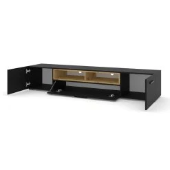 Bim Furniture Meuble TV Bas Anette 198 Cm Noir Mat Et Chêne Artisan -Vente-unique shop meuble tv bas anette 198 cm noir mat et chene artisan 10913298 28509082 1140x1140