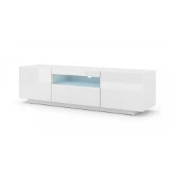 Bim Furniture Meuble TV Bas Universel AURA 150 Cm à Suspendre Ou à Poser Blanc Bri...