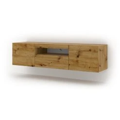 Bim Furniture Meuble TV Bas Universel AURA 150 Cm à Suspendre Ou à Poser Chêne Ar... -Vente-unique shop meuble tv bas universel aura 150 cm a suspendre ou a poser chene artisan sans led 10881586 28412238 1140x1140