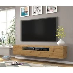 Bim Furniture Meuble TV Bas Universel AURA 200 Cm à Suspendre Ou à Poser Chêne Ar... 11 Bim Furniture Meuble TV Bas Universel AURA 200 Cm à Suspendre Ou à Poser Chêne Ar... -Vente-unique shop meuble tv bas universel aura 200 cm a suspendre ou a poser chene artisan sans led 10885972 28426116 1140x1140
