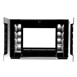 Vente-unique Mur TV BLAKE Avec Rangements - LEDs - MDF - Noir -Vente-unique shop meuble tv blake 11929206 31579888 1140x1140