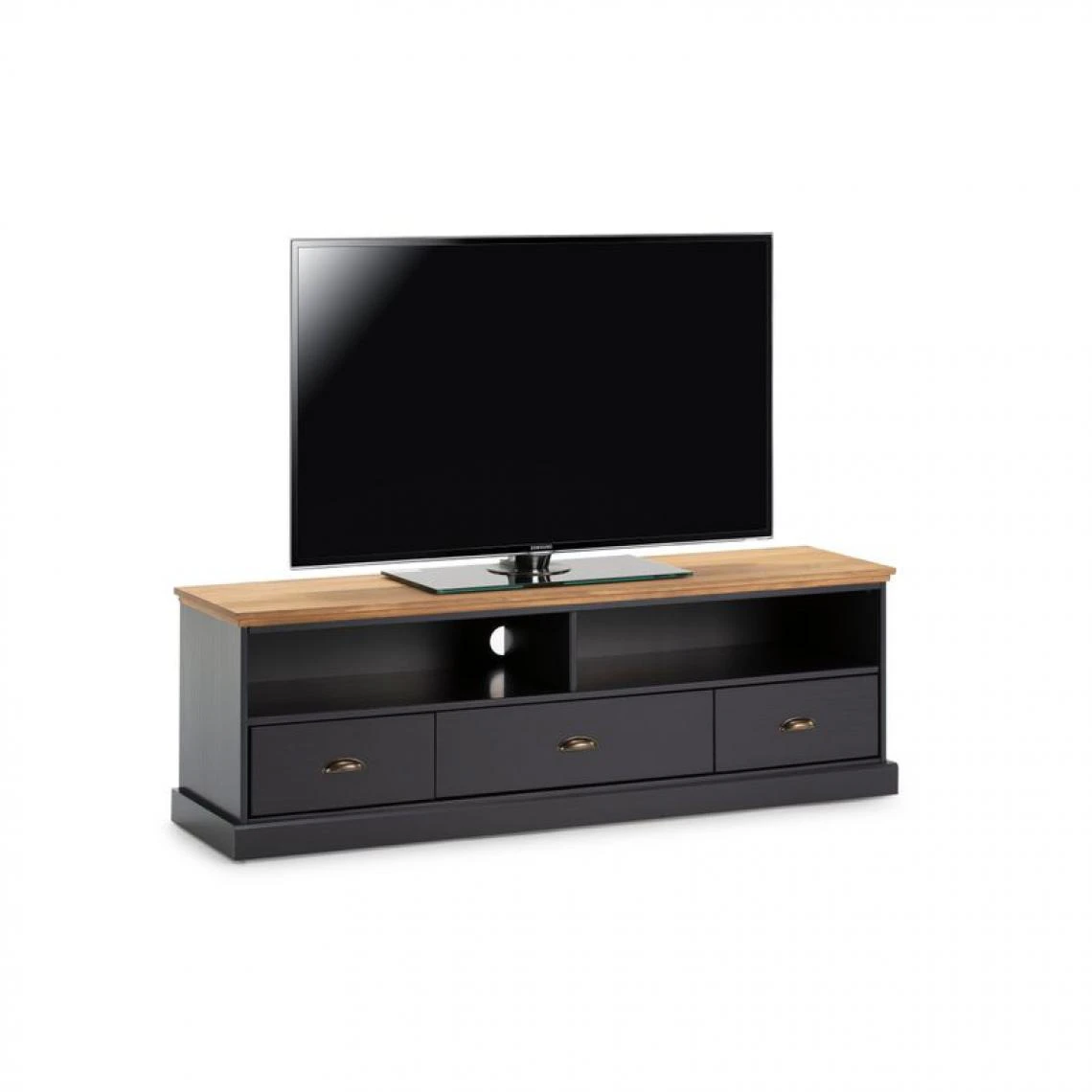 Meuble TV Campagne Gris ZANDIARA Anthracite/ciré ALPHONSE 2 3 Meuble TV Campagne Gris ZANDIARA Anthracite/ciré ALPHONSE 2