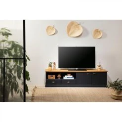 Meuble TV Campagne Gris ZANDIARA Anthracite / Ciré Alphonse 8 Meuble TV Campagne Gris ZANDIARA Anthracite / Ciré Alphonse -Vente-unique shop meuble tv campagne alphonse gris anthracite cire 11027920 28804804 1140x1140