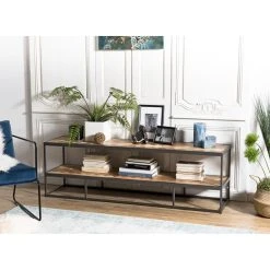 MACABANE Meuble TV 2 Niveaux En Bois Et Métal CARLA -Vente-unique shop meuble tv clemence 2 niveaux design 737013 5 1140x1140