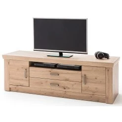 Pegane Meuble TV Coloris Chêne - Longueur 180 X Hauteur 60 X Profondeur 55 C...