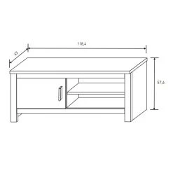 Pegane Meuble TV Coloris Chêne Truffé, Blanc Vieilli - Longueur 118,40 X P... -Vente-unique shop meuble tv coloris chene truffe blanc vieilli longueur 11840 x profondeur 45 x hauteur 576 cm 13726174 37875570 1140x1140
