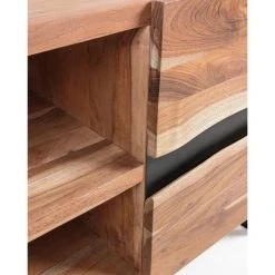 Pegane Meuble TV Coloris Naturel En En Bois D'acacia Massif Et Acier - Longue... -Vente-unique shop meuble tv coloris naturel en en bois dacacia massif et acier longueur 160 x profondeur 43 x hauteur 65 cm 12621436 33886770 1140x1140