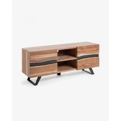 Pegane Meuble TV Coloris Naturel En En Bois D'acacia Massif Et Acier - Longue... -Vente-unique shop meuble tv coloris naturel en en bois dacacia massif et acier longueur 160 x profondeur 43 x hauteur 65 cm 12621436 33886774 1140x1140