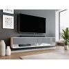 Furnix Meuble Tv Debout / Suspendu ALYX 180 X 32 X 34 Cm Style Industriel Bla...