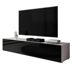 Furnix Meuble Tv Debout / Suspendu ZIBO 160 Cm Blanc Mat / Noir Brillant Styl... -Vente-unique shop meuble tv debout suspendu zibo 160 cm blanc mat noir brillant style moderne avec compartiments fermes 13427816 36723480 1140x1140