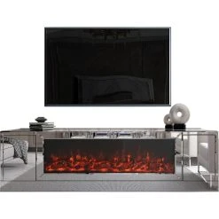 Vivenla Meuble Tv Design Avec Cheminée Artificielle Intégrée En Miroir Clai... -Vente-unique shop meuble tv design avec cheminee artificielle integree en miroir clair livre monte 200 cm de largeur collection alonso alonso 13037756 35425912 1140x1140