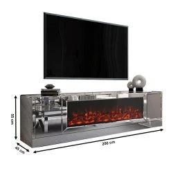 Vivenla Meuble Tv Design Avec Cheminée Artificielle Intégrée En Miroir Clai... -Vente-unique shop meuble tv design avec cheminee artificielle integree en miroir clair livre monte 200 cm de largeur collection alonso alonso 13037756 35425914 1140x1140