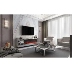 Vivenla Meuble Tv Design Avec Cheminée Artificielle Intégrée En Miroir Clai... -Vente-unique shop meuble tv design avec cheminee artificielle integree en miroir clair livre monte 200 cm de largeur collection alonso alonso 13037756 35425918 1140x1140