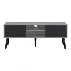 HELLOSHOP26 Meuble Tv Design Support Télé Pvc 120 Cm Noir Gris Clair 03_0005866 -Vente-unique shop meuble tv design support tele pvc 120 cm noir gris clair 030005866 9634660 24997062 1140x1140