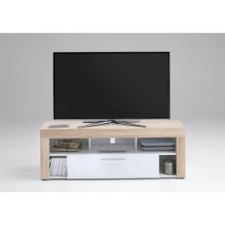 3S. X Home Meuble TV Chêne Clair Et Blanc ALNA