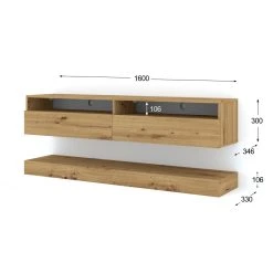 Bim Furniture Meuble TV Duo 160 Cm Suspendu Chêne Artisan -Vente-unique shop meuble tv duo 160 cm suspendu chene artisan 10881594 28412276 1140x1140