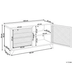 Beliani Meuble TV Effet Bois Foncé / Noir VINCE -Vente-unique shop meuble tv effet bois fonce noir vince 12332492 32913334 1140x1140