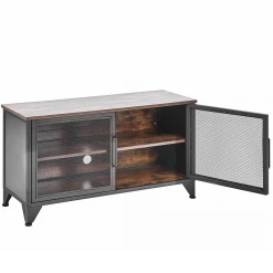 Beliani Meuble TV Effet Bois Foncé / Noir VINCE -Vente-unique shop meuble tv effet bois fonce noir vince 12332492 32913338 1140x1140