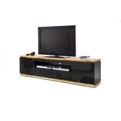 Pegane Meuble TV En Laqué Noir Brillant - L202 X H54 X P40 Cm -Vente-unique shop meuble tv en laque noir brillant l202 x h54 x p40 cm 11617444 30517204 1140x1140
