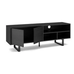 Pegane Meuble TV En Mélamine Noir Avec Pieds En Métal Noir - Longueur 160 ... -Vente-unique shop meuble tv en melamine noir avec pieds en metal noir longueur 160 x profondeur 40 x hauteur 556 cm 14067218 39063146 1140x1140