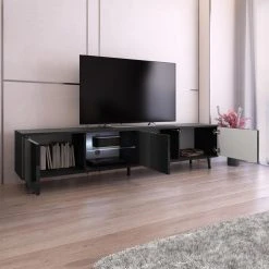 Selsey Meuble Tv - GALHAD - 175 Cm - Noir Mat / Noir Brillant - éclairage L... 7 Selsey Meuble Tv - GALHAD - 175 Cm - Noir Mat / Noir Brillant - éclairage L... -Vente-unique shop meuble tv galhad 175 cm noir mat noir brillant eclairage led 10150758 26117404 1140x1140