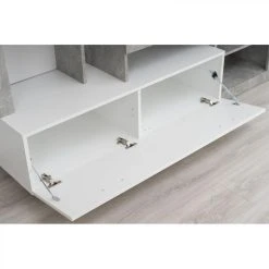 BUT Meuble TV GLEN Blanc Et Imitation Béton -Vente-unique shop meuble tv glen blanc et imitation beton 9161273 23916411 1140x1140