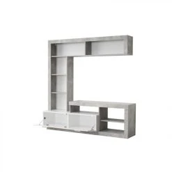 BUT Meuble TV GLEN Blanc Et Imitation Béton -Vente-unique shop meuble tv glen blanc et imitation beton 9161273 23916413 1140x1140