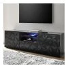 HAPPYMOBILI Meuble Tv Long 180 Cm Gris Laqué Design ANTONIO 3
