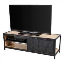 BUT Meuble TV Industriel OSKAR Noir/chêne -Vente-unique shop meuble tv industriel oskar noirchene 9161409 23917031 1140x1140
