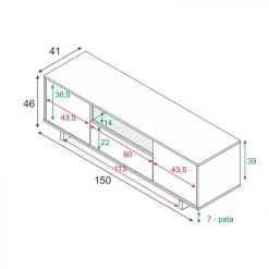 Usinestreet Meuble TV ARTHUR 3 Portes Et 1 Niche L150cm - Blanc / Gris -Vente-unique shop meuble tv ivar blanc et gris 9161459 23917271 1140x1140
