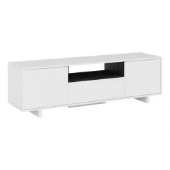 Usinestreet Meuble TV ARTHUR 3 Portes Et 1 Niche L150cm - Blanc / Gris -Vente-unique shop meuble tv ivar blanc et gris 9161459 23917273 1140x1140