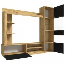 MENZZO Meuble Tv Jordison Noir Et Bois -Vente-unique shop meuble tv jordison noir et bois 11489348 30043874 1140x1140