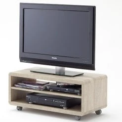 Inside 75 Meuble TV JUNAS Laminé Chêne Sonoma à Roulettes 1 étagère -Vente-unique shop meuble tv junas lamine chene sonoma a roulettes 1 etagere 10988242 28705800 1140x1140