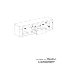 Modern Living Meuble TV L.150 BELLARIVA Laqué Blanc/ Gris Anthracite -Vente-unique shop meuble tv l150 bellariva laque blanc gris 9690028 25112850 1140x1140